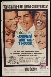 7b696 ROBIN & THE 7 HOODS 1sh '64 Frank Sinatra, Dean Martin, Sammy Davis Jr, Bing Crosby, Rat Pack