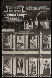7b702 ROOM & BROAD 1sh '68 a kept man, many images of sexy women in windows!