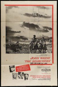 7b757 SEARCHERS military 1sh R60s great image of John Wayne in Monument Valley, John Ford!