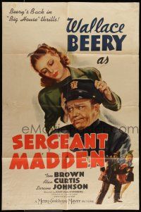 7b768 SERGEANT MADDEN style C 1sh '39 Josef von Sternberg, Wallace Beery's cop son turns crooked!