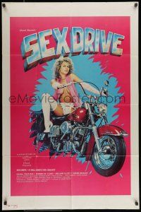 7b779 SEX DRIVE 1sh '85 Taija Rae, Sherry St. Clair, sexy girl on Harley Davidson Electra Glide!