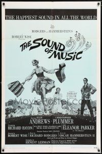 7b831 SOUND OF MUSIC 1sh R69 classic Terpning art of Julie Andrews & top cast!