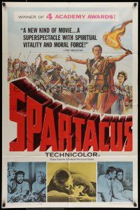 7b834 SPARTACUS awards 1sh '61 classic Stanley Kubrick & Kirk Douglas epic, cool artwork!