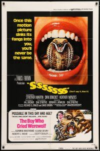7b843 SSSSSSS/BOY WHO CRIED WEREWOLF 1sh '73 once it sinks its fangs in you'll never be the same!