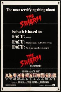 7b862 SWARM 1sh '78 directed by Irwin Allen, all-star cast, killer bee attack is coming!