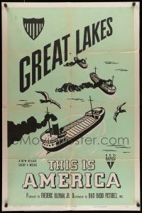 7b882 THIS IS AMERICA: GREAT LAKES 1sh '46 No. 3, 4th series, coll artwork of ships at sea & birds