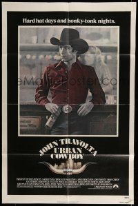 7b933 URBAN COWBOY 1sh '80 great image of John Travolta in cowboy hat with Lone Star beer!