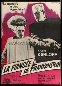 7c752 BRIDE OF FRANKENSTEIN French 1p R64 Boris Karloff as the monster with Elsa Lanchester!