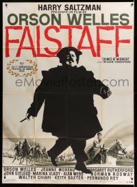 7c763 CHIMES AT MIDNIGHT French 1p '66 different art of Orson Welles as Falstaff by Landi!
