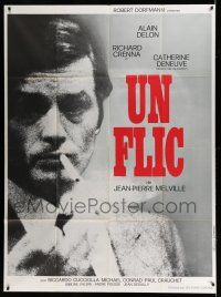 7c783 DIRTY MONEY French 1p '72 Jean-Pierre Melville's Un Flic, close up of smoking Alain Delon!