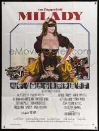 7c804 FOUR MUSKETEERS French 1p '75 different Landi art of sexy Raquel Welch & Oliver Reed!
