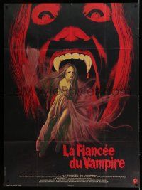 7c827 HOUSE OF DARK SHADOWS French 1p '70 great completely different vampire art by Bussenko!