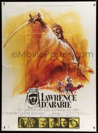 7c854 LAWRENCE OF ARABIA French 1p R71 David Lean classic, wonderful art of Peter O'Toole!