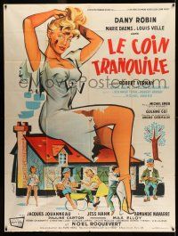 7c855 LE COIN TRANQUILLE French 1p '57 art of giant sexy Dany Robin by Clement Hurel!