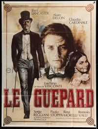7c861 LEOPARD French 1p R80s Luchino Visconti, art of Lancaster, Delon & Cardinale by Jean Mascii!