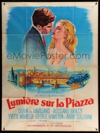 7c868 LIGHT IN THE PIAZZA French 1p '61 different Roger Soubie art of Yvette Mimieux & Hamilton!