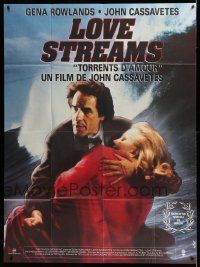 7c877 LOVE STREAMS French 1p '85 great image of John Cassavetes & Gena Rowlands by giant wave!