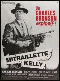 7c879 MACHINE GUN KELLY French 1p R60s great image of tough Charles Bronson, Roger Corman!
