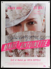 7c886 MARIE ANTOINETTE French 1p '06 Kirsten Dunst hiding her face, directed by Sofia Coppola