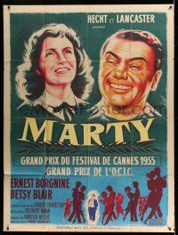 7c888 MARTY French 1p '56 Delbert Mann, Paddy Chayefsky, different art of Ernest Borgnine & Blair!