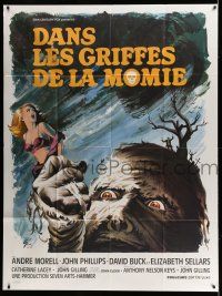7c899 MUMMY'S SHROUD French 1p '67 Hammer horror, best different monster art by Boris Grinsson!