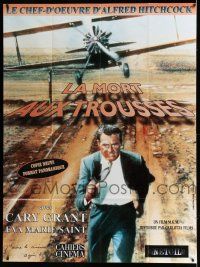 7c910 NORTH BY NORTHWEST French 1p R90s Cary Grant chased by cropduster, Alfred Hitchcock classic!