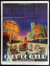 7c914 ONE FROM THE HEART French 1p '82 Coppola, different art of Las Vegas by Andre Bertrand!