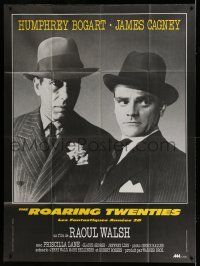 7c943 ROARING TWENTIES French 1p R70s different portrait of James Cagney & Humphrey Bogart!