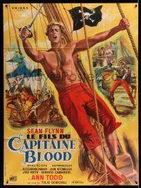 7c962 SON OF CAPTAIN BLOOD French 1p '62 different art of barechested Sean Flynn by Jean Mascii!