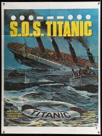 7c947 S.O.S. TITANIC French 1p '79 best different art of lifeboats fleeing legendary sinking ship!