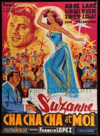 7c972 SUSANNA & ME French 1p '64 great Belinsky art of sexy Abbe Lane + Xavier Cugat & orchestra!