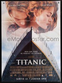 7c981 TITANIC advance French 1p '98 Leonardo DiCaprio, Kate Winslet, directed by James Cameron!