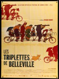 7c983 TRIPLETS OF BELLEVILLE French 1p '03 Les Triplettes de Bellville, great cartoon art!