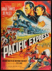 7c987 UNION PACIFIC French 1p R60s Cecil B. DeMille, different Pacific Express train art!
