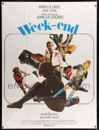 7c992 WEEK END French 1p '68 Jean-Luc Godard, great montage with sexy Mireille Darc!