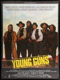 7c998 YOUNG GUNS export French 1p '88 Emilio Estevez, Charlie Sheen, Kiefer Sutherland, Phillips