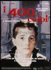 7c520 400 BLOWS Italian 1p R2014 cool art of Jean-Pierre Leaud as young Francois Truffaut!