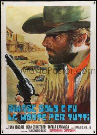 7c549 BROTHER OUTLAW Italian 1p '71 cool spaghetti western art by G. Di Stefano!