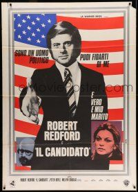 7c556 CANDIDATE Italian 1p '72 great campaign image of Robert Redford with hand extended!