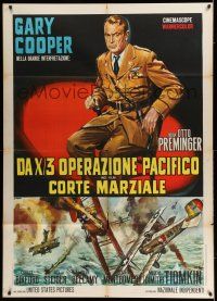 7c563 COURT-MARTIAL OF BILLY MITCHELL Italian 1p R66 different Renato Casaro art of Gary Cooper!