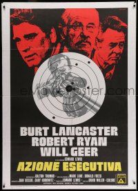 7c590 EXECUTIVE ACTION Italian 1p '74 Burt Lancaster, Robert Ryan, JFK assassination, different!