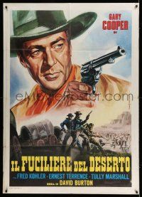 7c594 FIGHTING CARAVANS Italian 1p R67 Zane Grey, different art of Gary Cooper by Piovano!