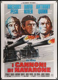 7c616 GUNS OF NAVARONE Italian 1p R60s different art of Gregory Peck, David Niven & Anthony Quinn!