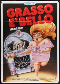7c617 HAIRSPRAY Italian 1p '88 cult musical by John Waters, different Cecchini art of Divine