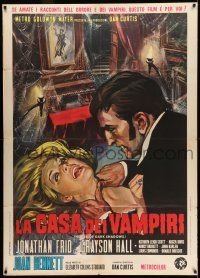 7c624 HOUSE OF DARK SHADOWS Italian 1p '71 completely different art of vampire Barnabas Collins!