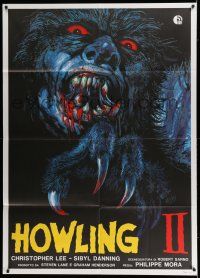 7c627 HOWLING II Italian 1p 1989 cool and different Josh Kirby werewolf monster art!
