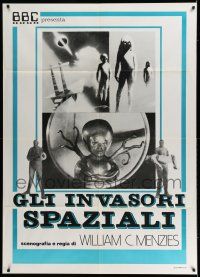 7c631 INVADERS FROM MARS Italian 1p R76 classic, different images of monsters from outer space!