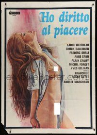 7c632 J'AI DROIT AU PLAISIR Italian 1p '77 Laure Cottereau has the right to pleasure, sexy art!