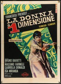 7c640 LA DONNA A UNA DIMENSIONE Italian 1p '70 Manfredo art of The Woman in the First Dimension!