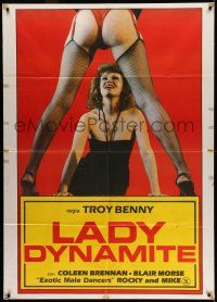 7c642 LADY DYNAMITE Italian 1p '83 great sexy image of half-naked girls in fishnet stockings!
